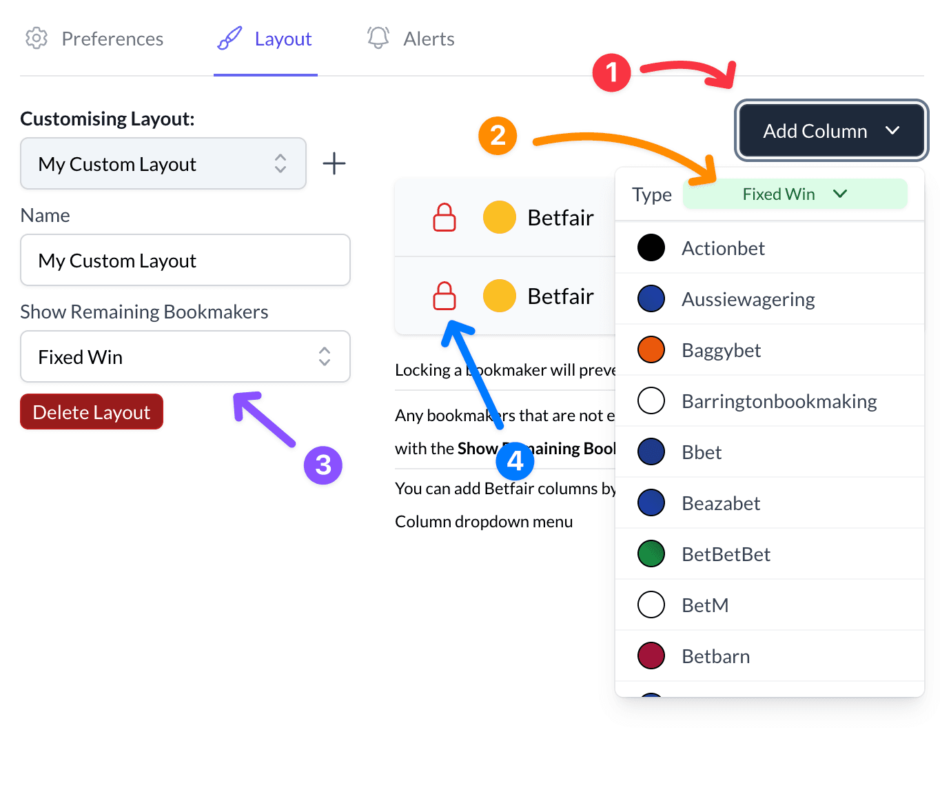 Custom Layouts – Betwatch Guide